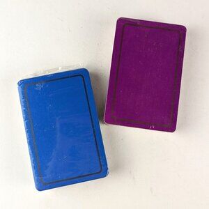 Set of 2 Vintage Playing Card Decks - Blue & Purple